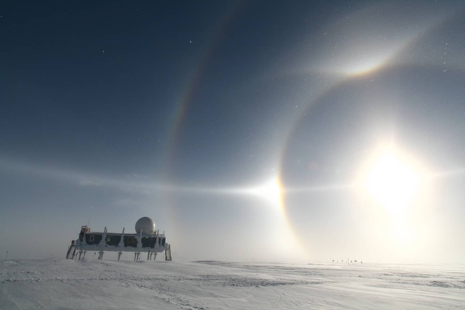 Image of a scientific instrument above an arctic landscape